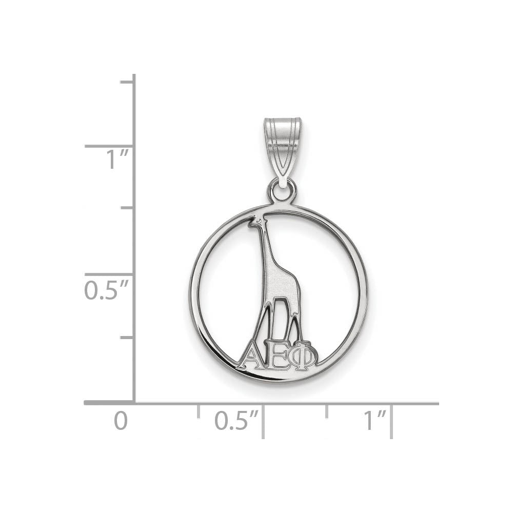 Alternate view of the Sterling Silver Alpha Epsilon Phi Small Circle Pendant by The Black Bow Jewelry Co.