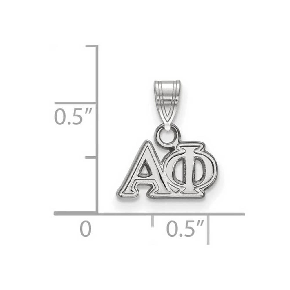 Alternate view of the Sterling Silver Alpha Phi Small Greek Letters Pendant by The Black Bow Jewelry Co.