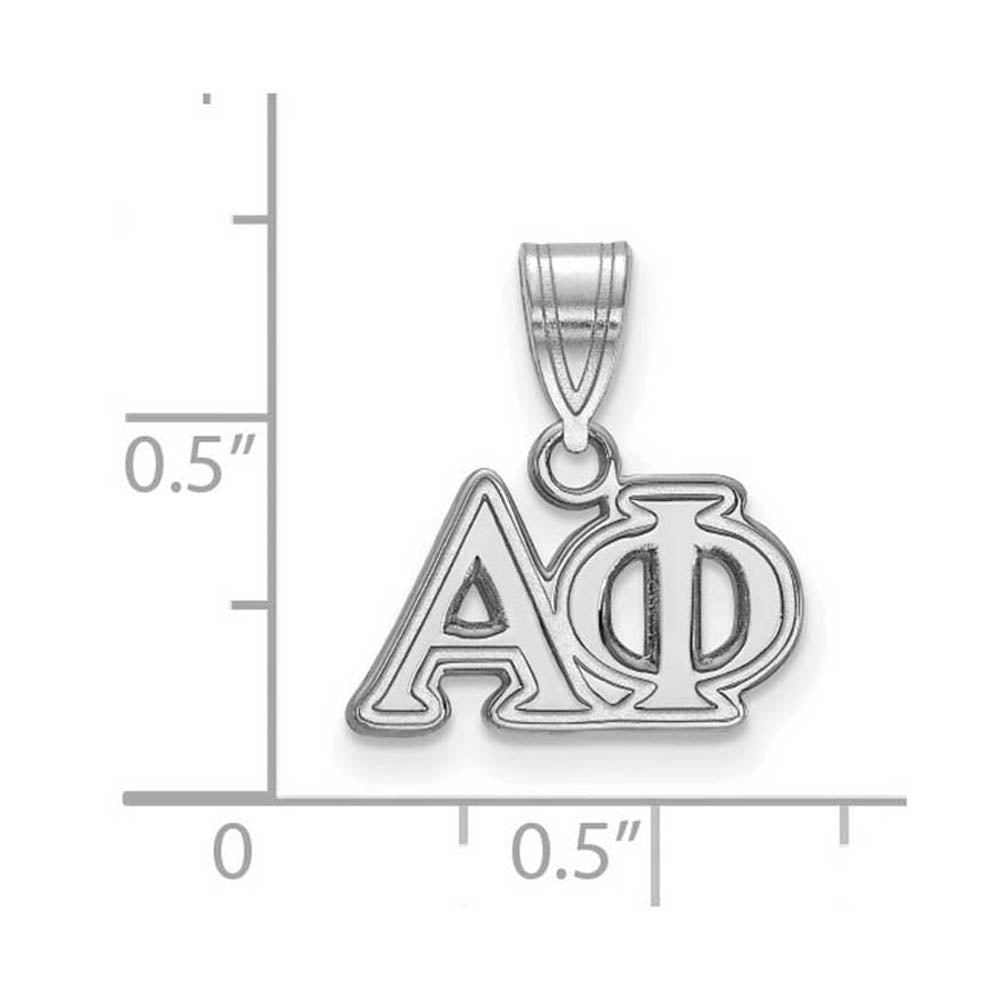Alternate view of the Sterling Silver Alpha Phi Medium Greek Letters Pendant by The Black Bow Jewelry Co.