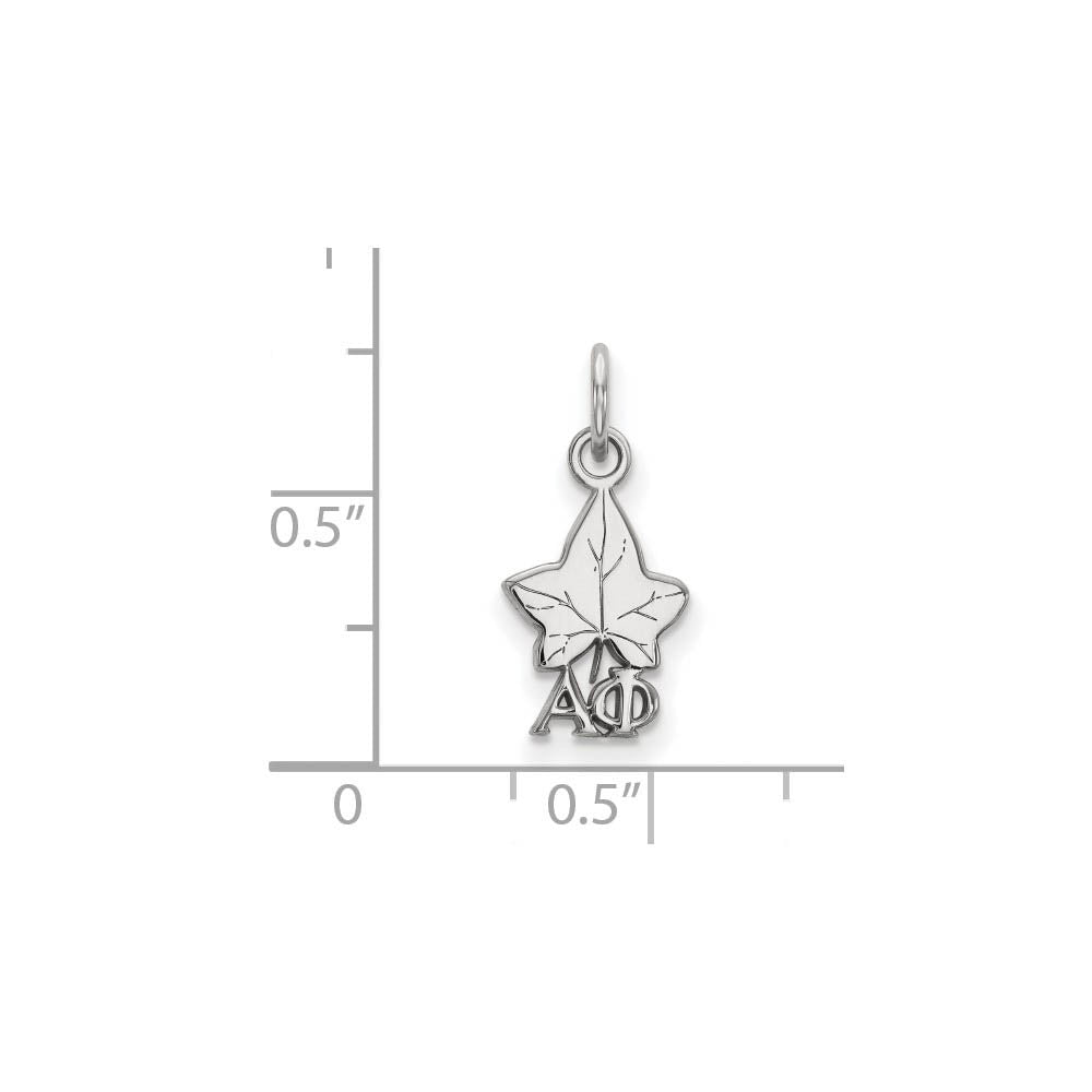 Alternate view of the Sterling Silver Alpha Phi XS (Tiny) Charm or Pendant by The Black Bow Jewelry Co.