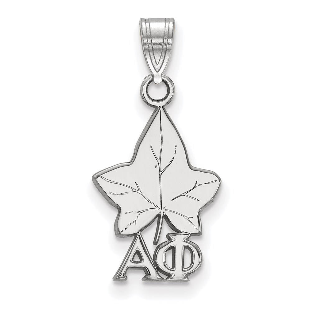 Sterling Silver Alpha Phi Small Pendant, Item P27281 by The Black Bow Jewelry Co.