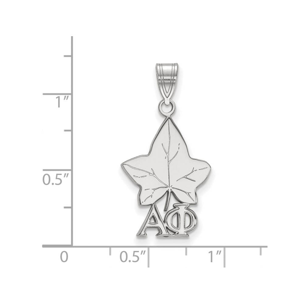 Alternate view of the Sterling Silver Alpha Phi Medium Pendant by The Black Bow Jewelry Co.