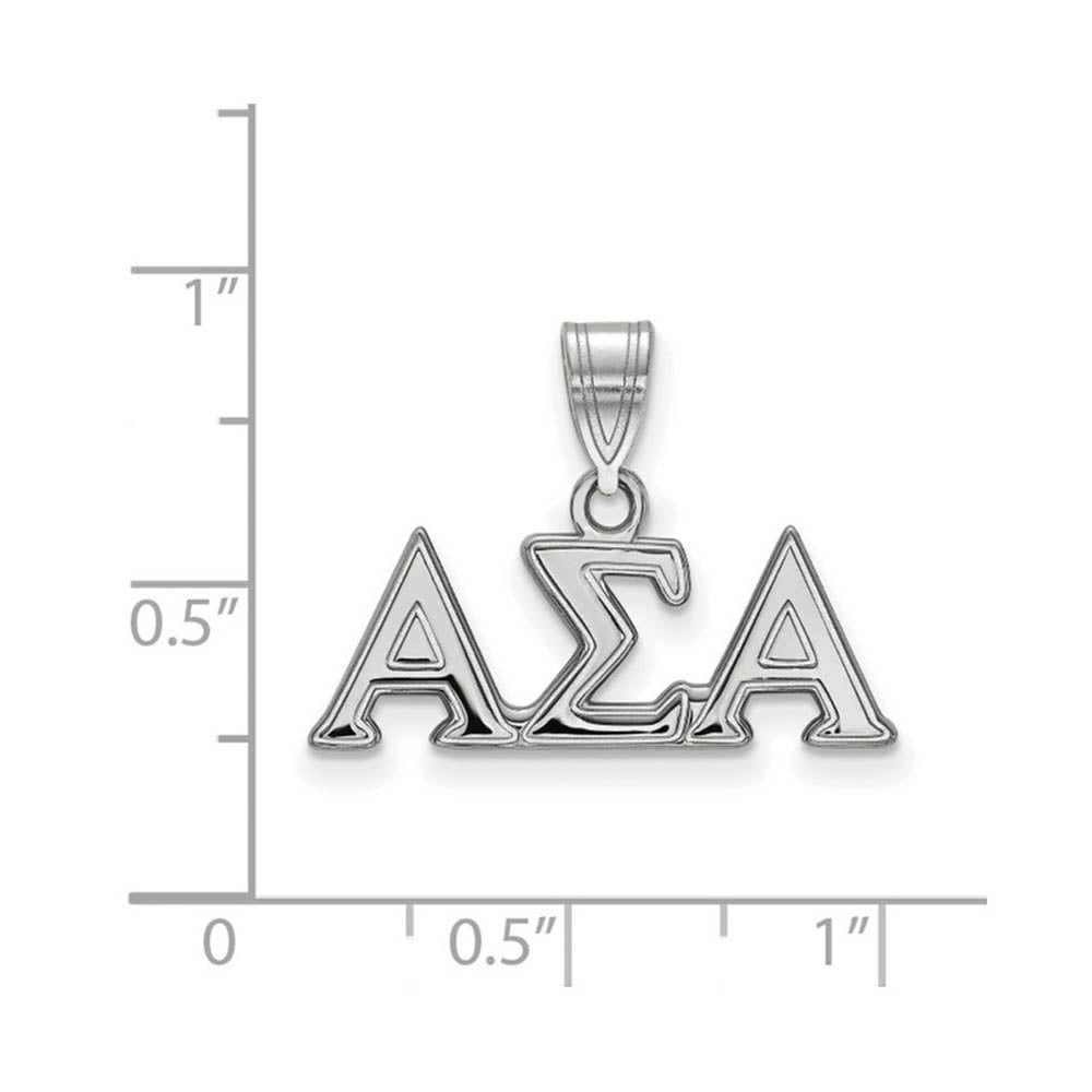 Alternate view of the Sterling Silver Alpha Sigma Alpha Medium Greek Letters Pendant by The Black Bow Jewelry Co.