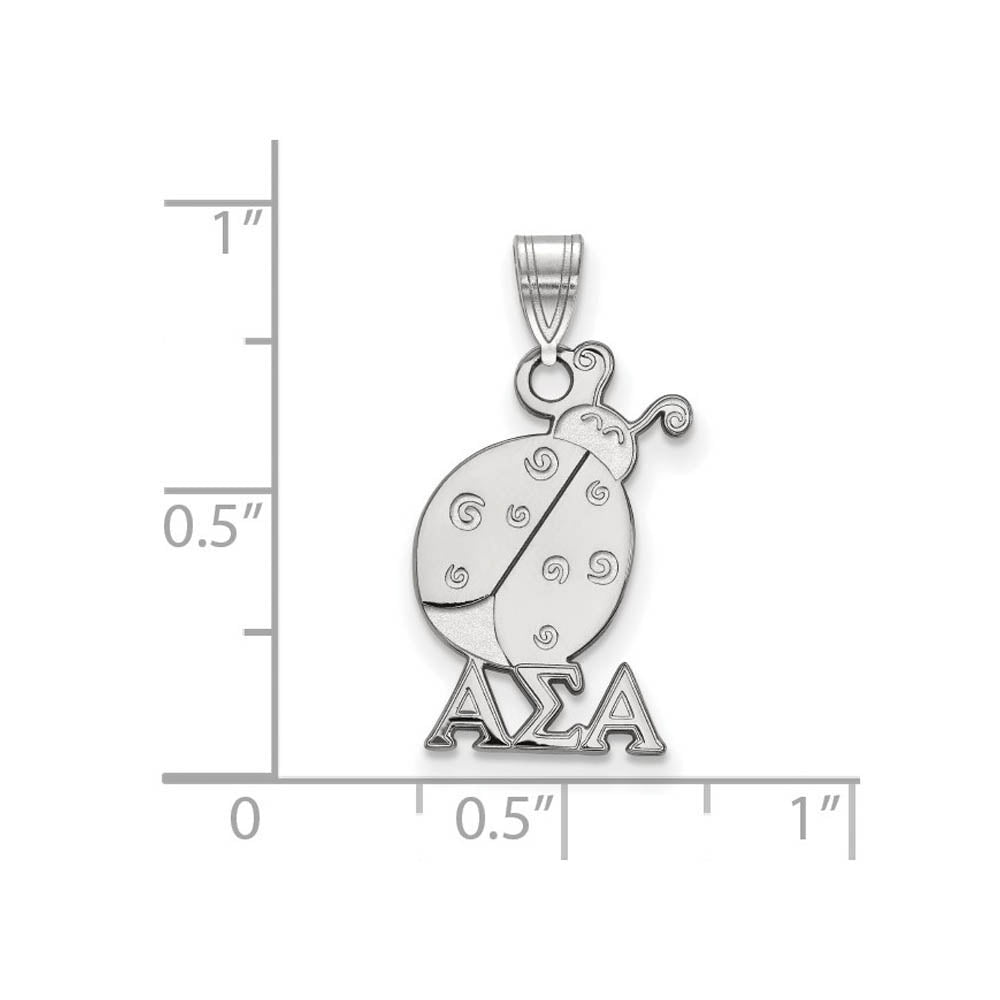 Alternate view of the Sterling Silver Alpha Sigma Alpha Small Pendant by The Black Bow Jewelry Co.