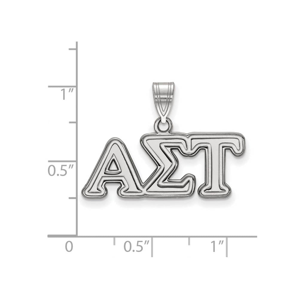Alternate view of the Sterling Silver Alpha Sigma Tau Medium Greek Letters Pendant by The Black Bow Jewelry Co.
