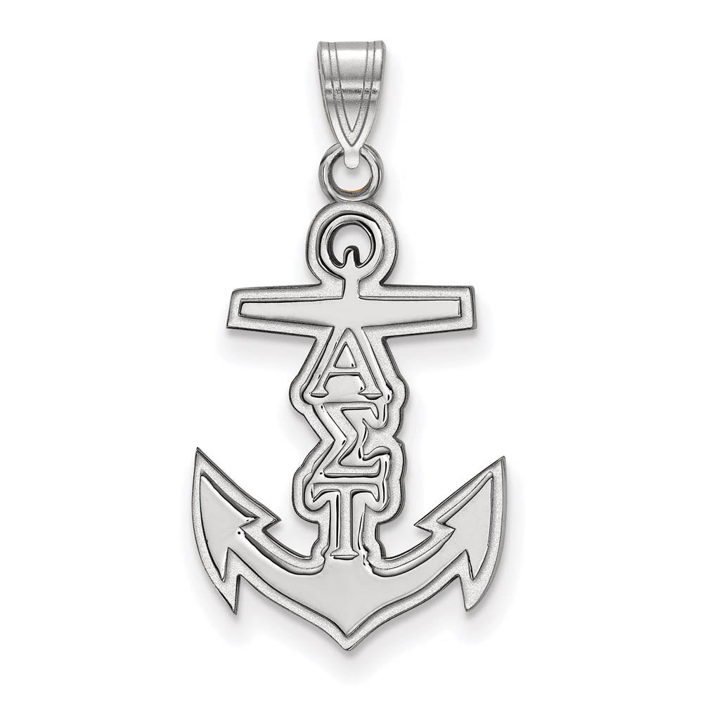 Sterling Silver Alpha Sigma Tau Small Pendant, Item P27301 by The Black Bow Jewelry Co.