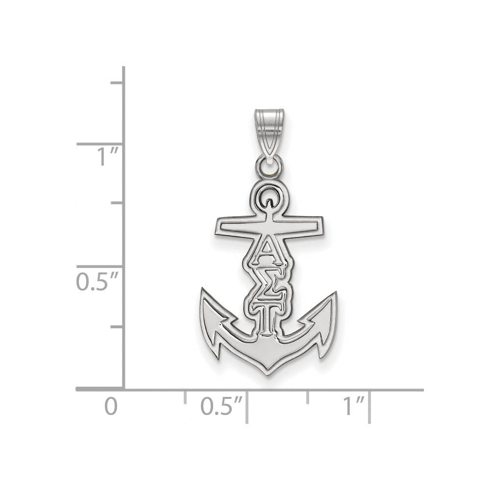 Alternate view of the Sterling Silver Alpha Sigma Tau Small Pendant by The Black Bow Jewelry Co.