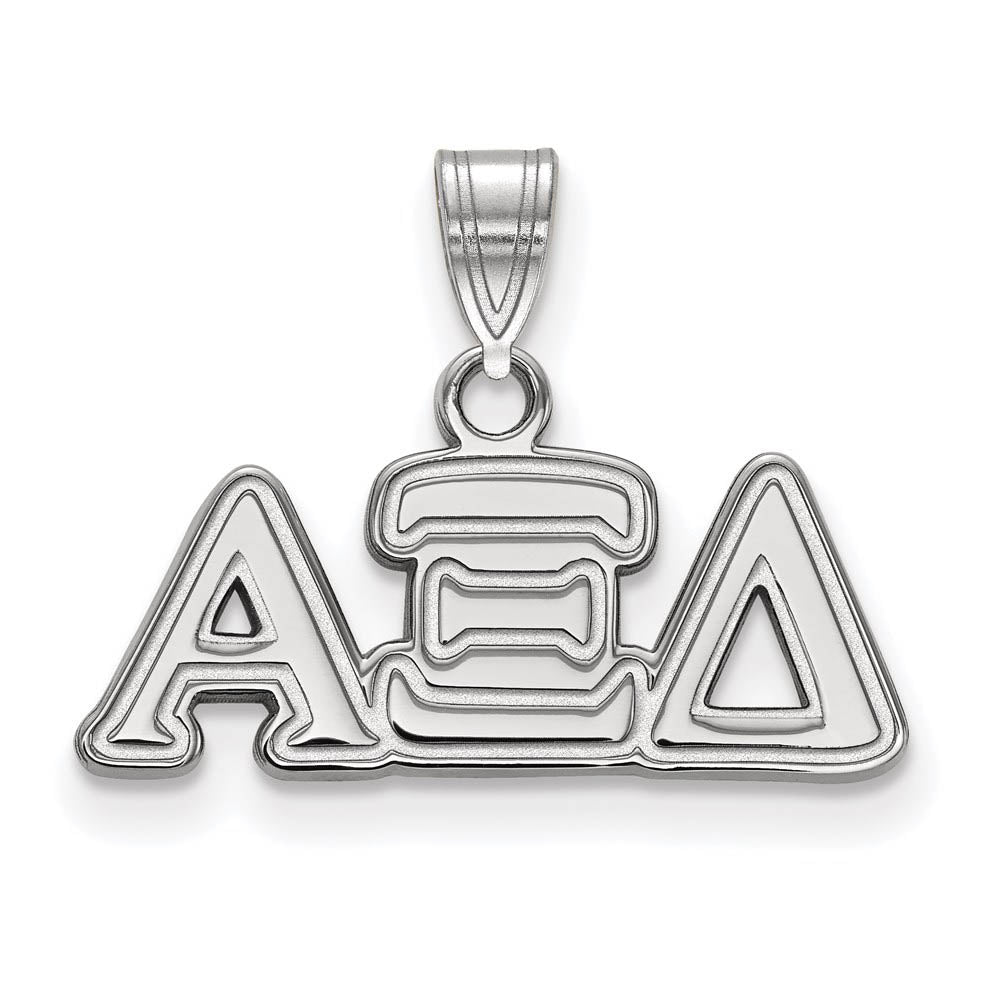 Sterling Silver Alpha Xi Delta Small Greek Letters Pendant, Item P27306 by The Black Bow Jewelry Co.