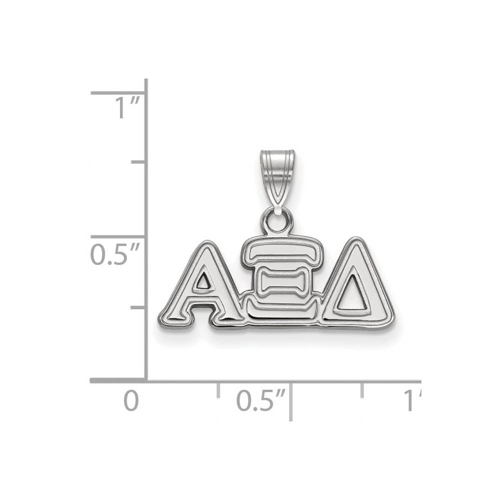 Alternate view of the Sterling Silver Alpha Xi Delta Small Greek Letters Pendant by The Black Bow Jewelry Co.