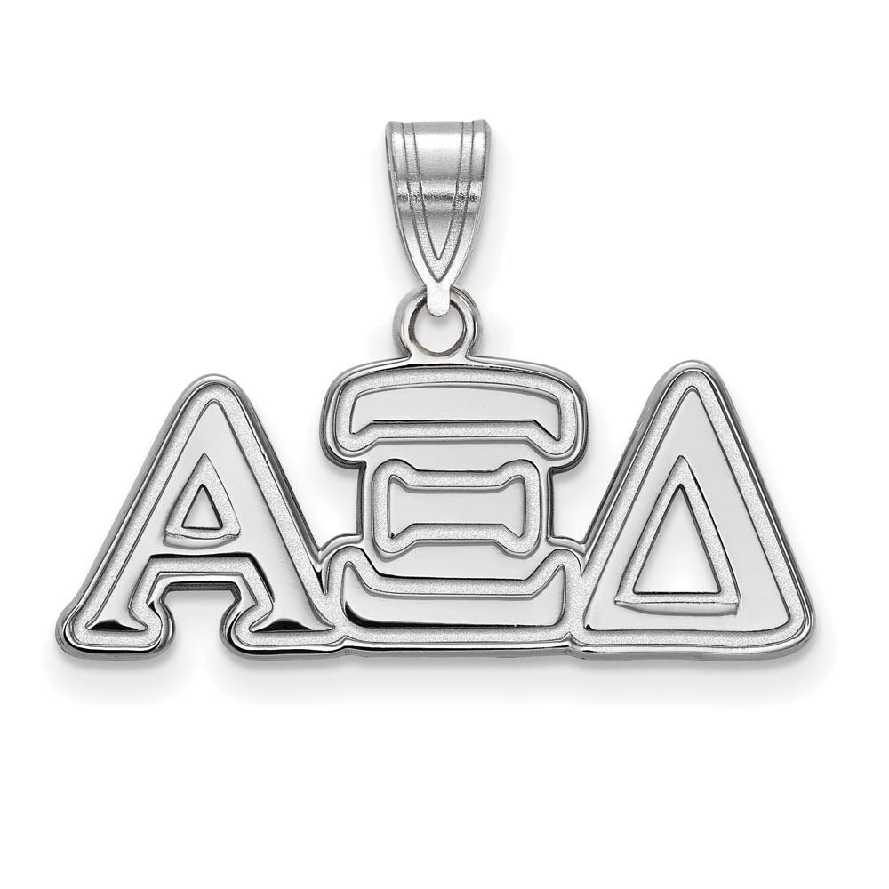 Sterling Silver Alpha Xi Delta Medium Greek Letters Pendant, Item P27307 by The Black Bow Jewelry Co.