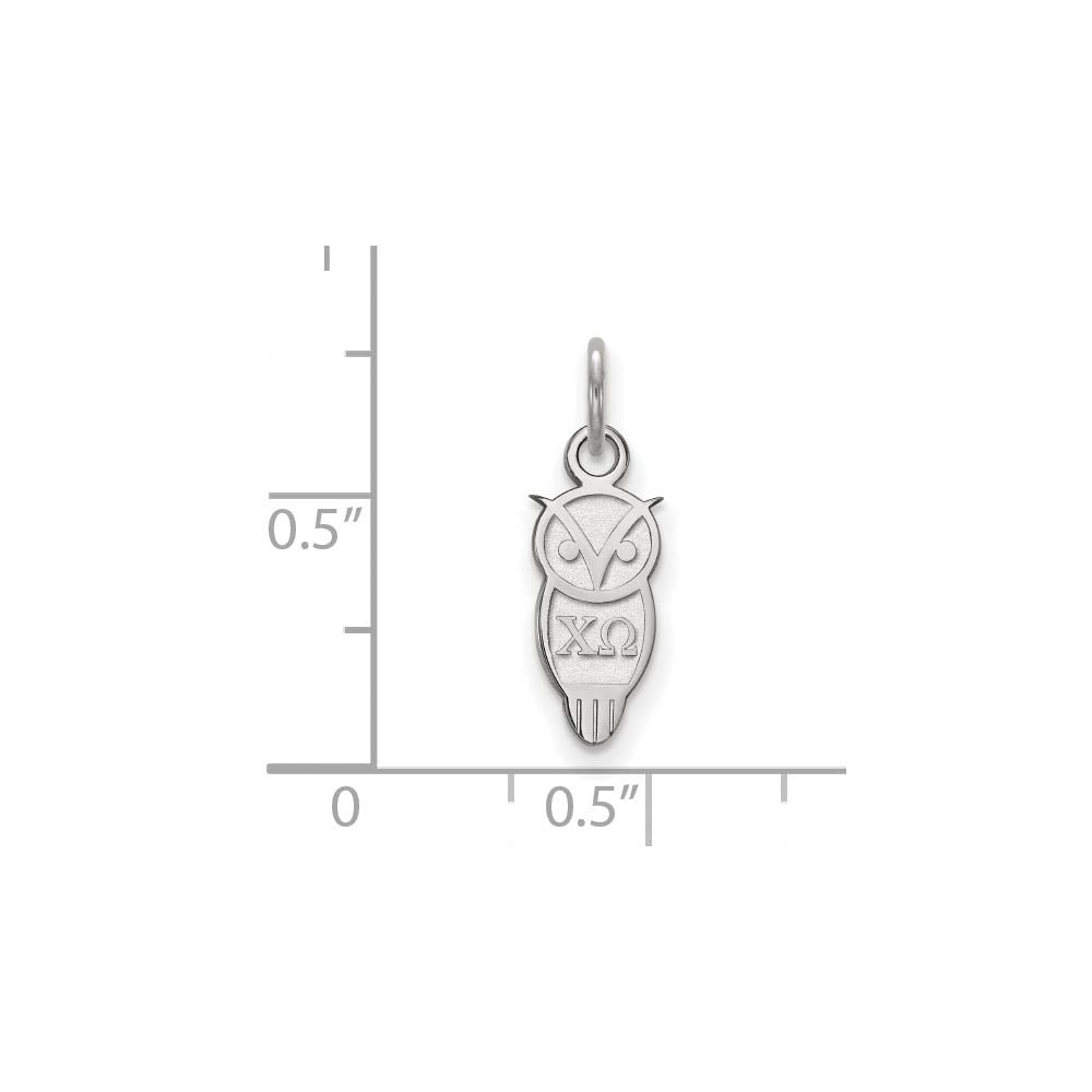 Alternate view of the Sterling Silver Chi Omega XS (Tiny) Charm or Pendant by The Black Bow Jewelry Co.