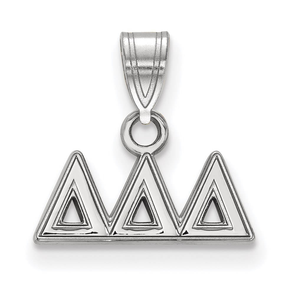 Sterling Silver Delta Delta Delta Small Greek Letters Pendant, Item P27326 by The Black Bow Jewelry Co.
