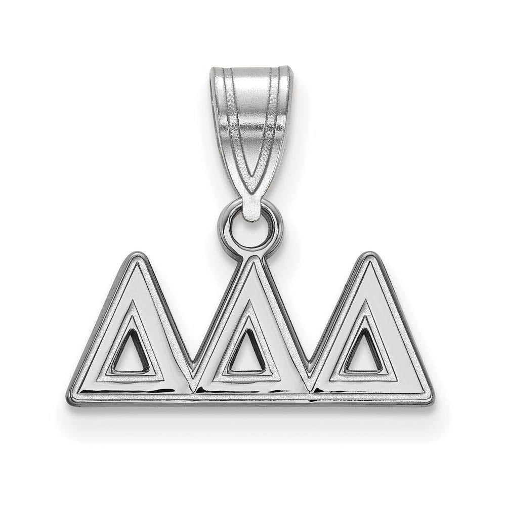 Sterling Silver Delta Delta Delta Medium Greek Letters Pendant, Item P27327 by The Black Bow Jewelry Co.