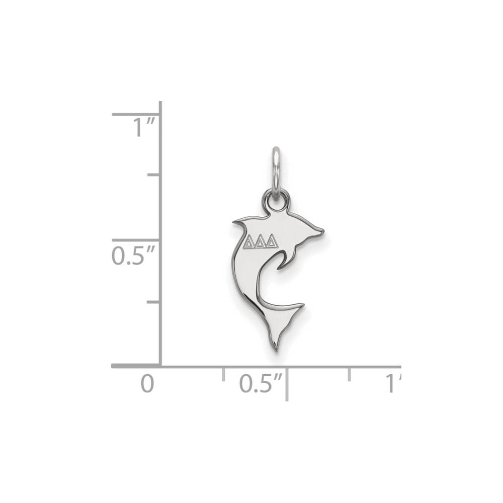 Alternate view of the Sterling Silver Delta Delta Delta XS (Tiny) Charm or Pendant by The Black Bow Jewelry Co.