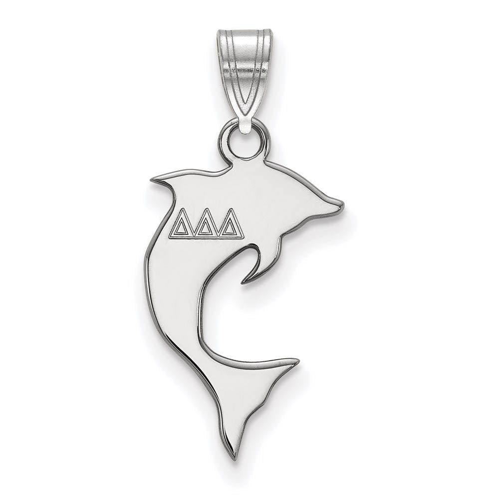 Sterling Silver Delta Delta Delta Small Pendant, Item P27331 by The Black Bow Jewelry Co.
