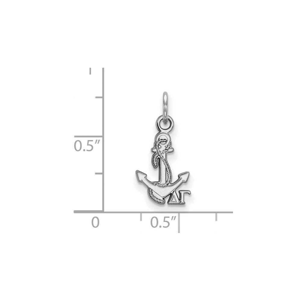 Alternate view of the Sterling Silver Delta Gamma XS (Tiny) Charm or Pendant by The Black Bow Jewelry Co.