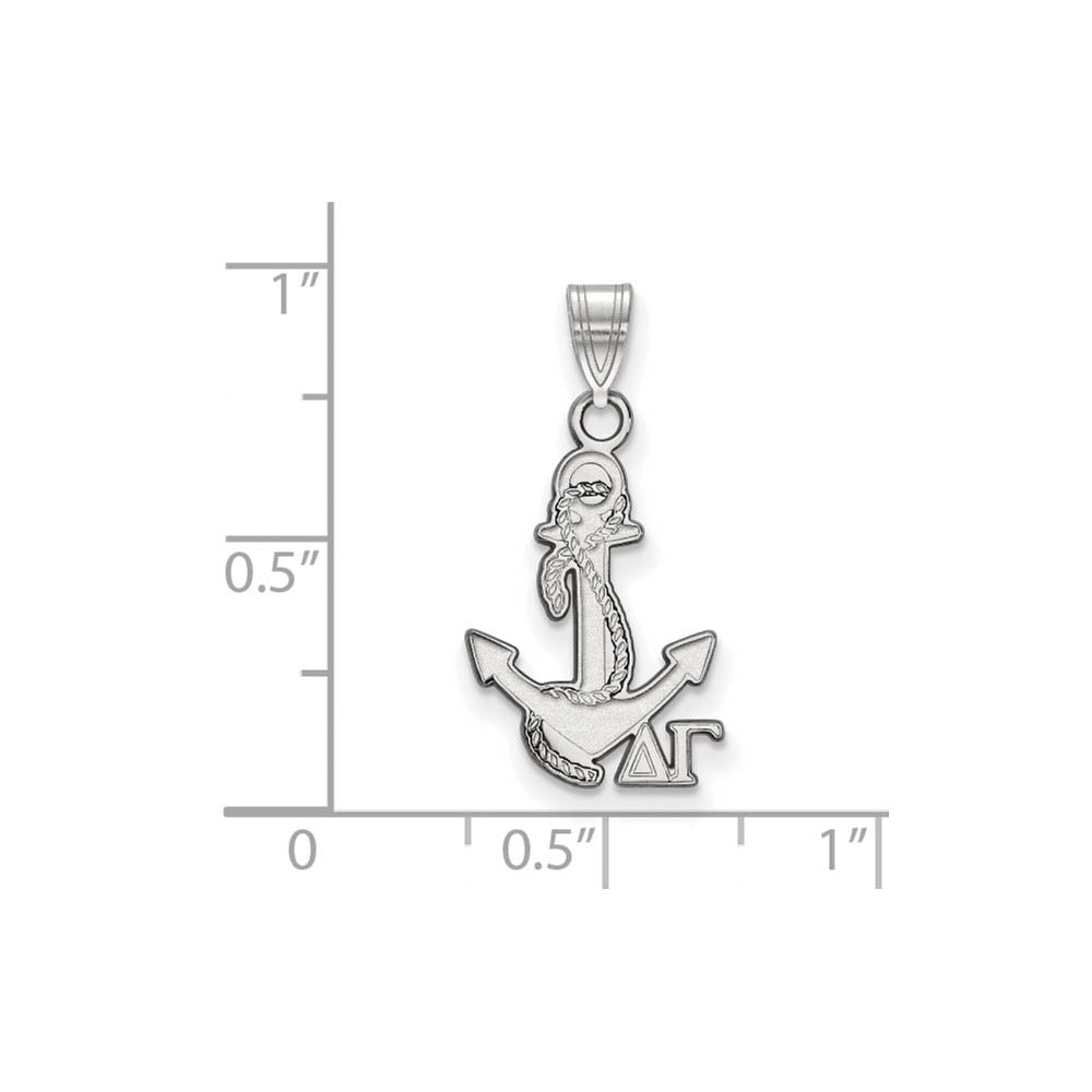 Alternate view of the Sterling Silver Delta Gamma Small Pendant by The Black Bow Jewelry Co.