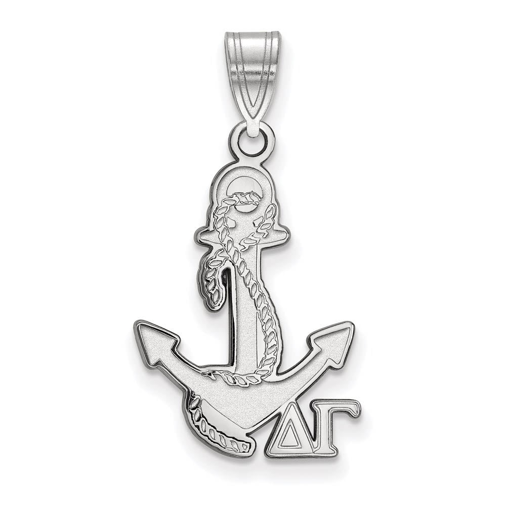 Sterling Silver Delta Gamma Medium Pendant, Item P27342 by The Black Bow Jewelry Co.