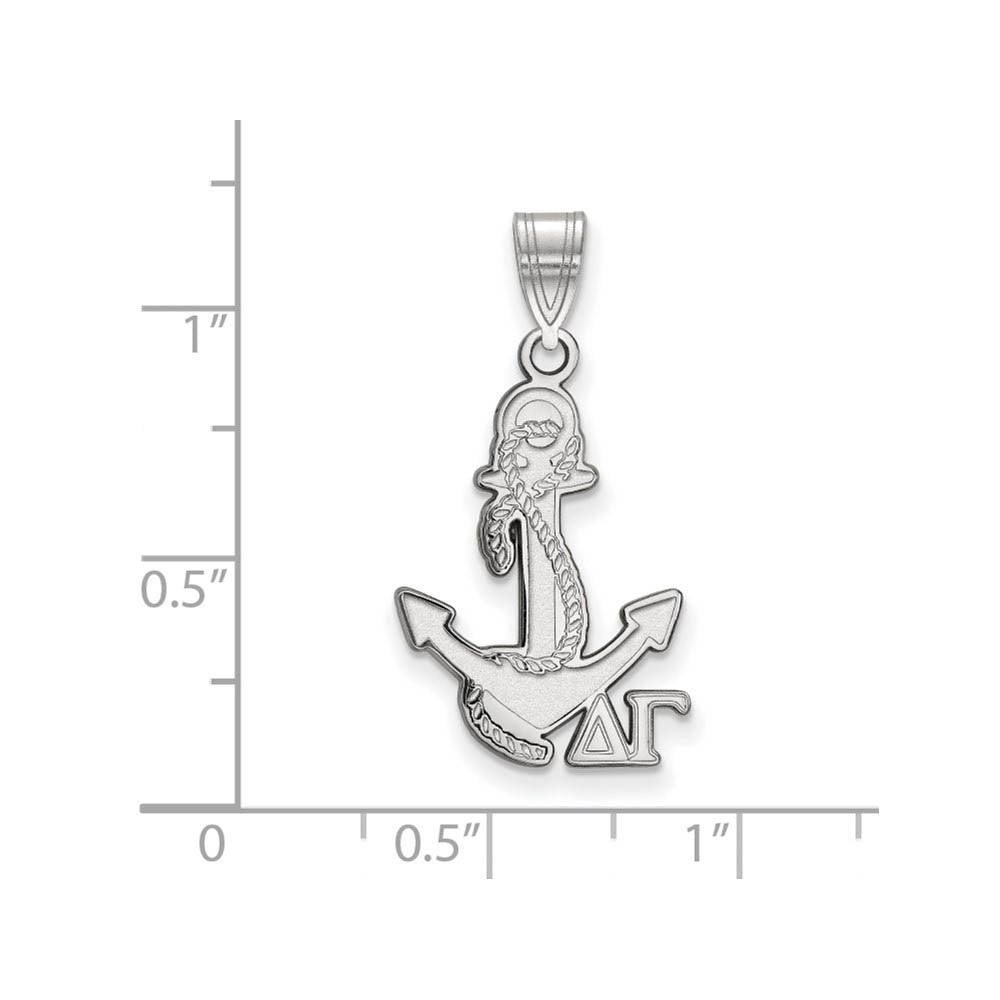 Alternate view of the Sterling Silver Delta Gamma Medium Pendant by The Black Bow Jewelry Co.