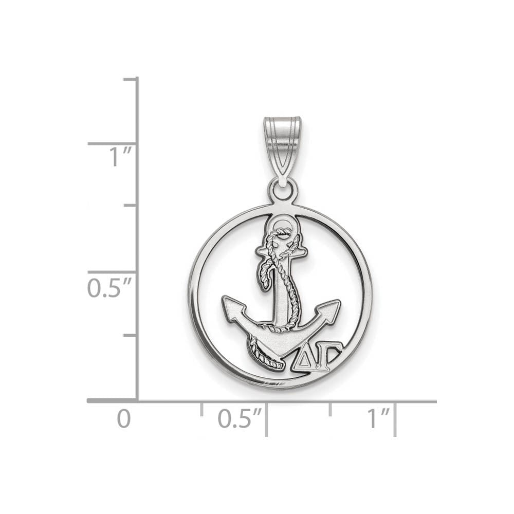 Alternate view of the Sterling Silver Delta Gamma Medium Circle Pendant by The Black Bow Jewelry Co.