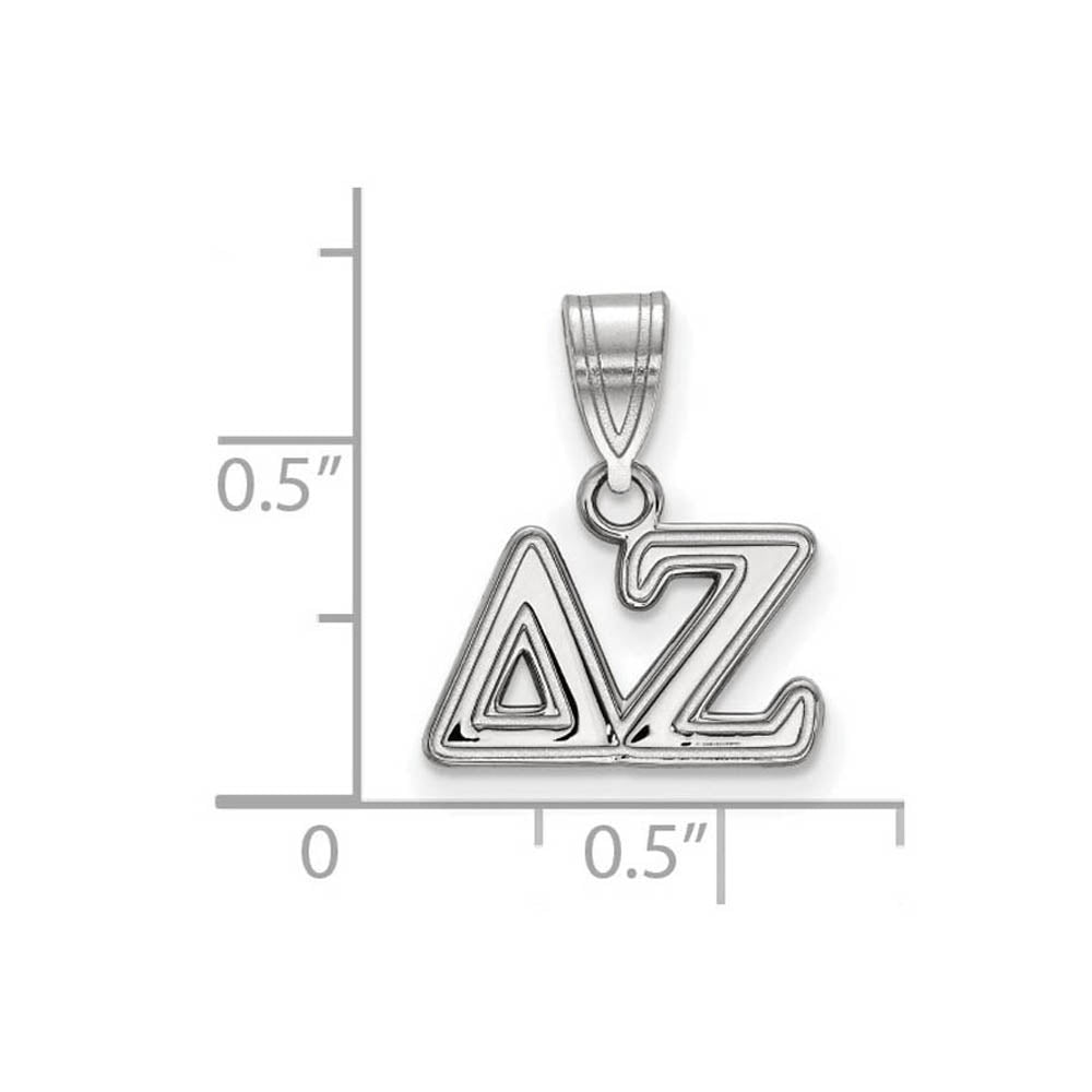 Alternate view of the Sterling Silver Delta Zeta Medium Greek Letters Pendant by The Black Bow Jewelry Co.