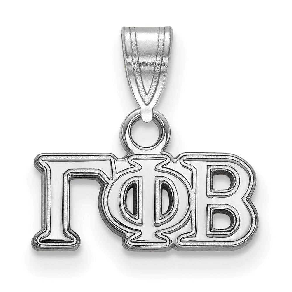 Sterling Silver Gamma Phi Beta Small Greek Letters Pendant, Item P27366 by The Black Bow Jewelry Co.