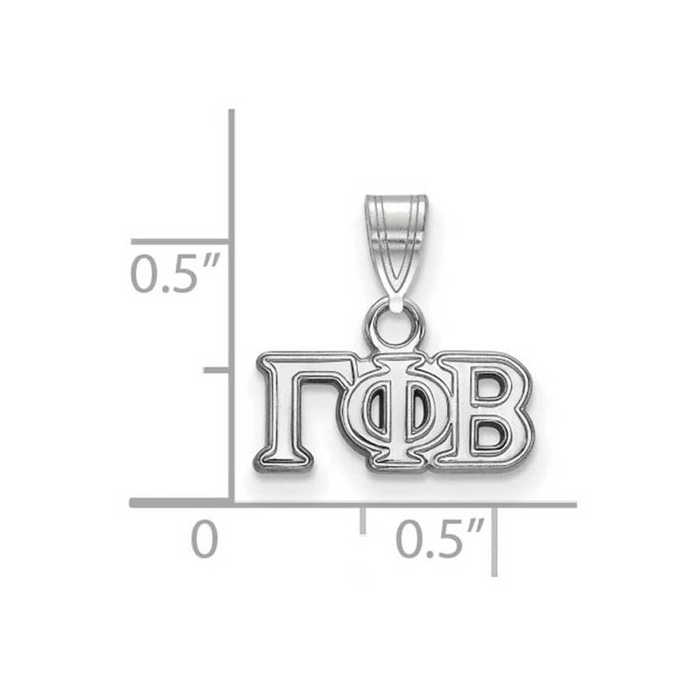 Alternate view of the Sterling Silver Gamma Phi Beta Small Greek Letters Pendant by The Black Bow Jewelry Co.