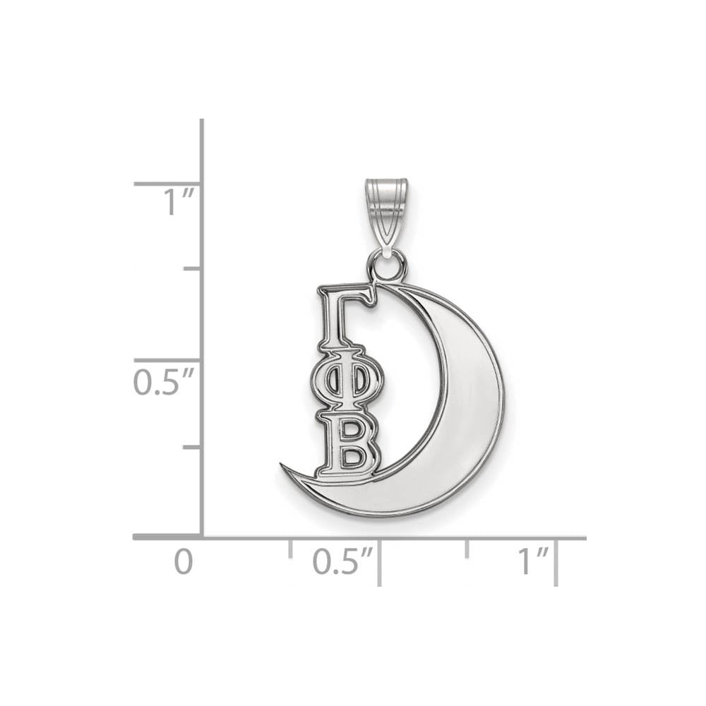Alternate view of the Sterling Silver Gamma Phi Beta Small Pendant by The Black Bow Jewelry Co.