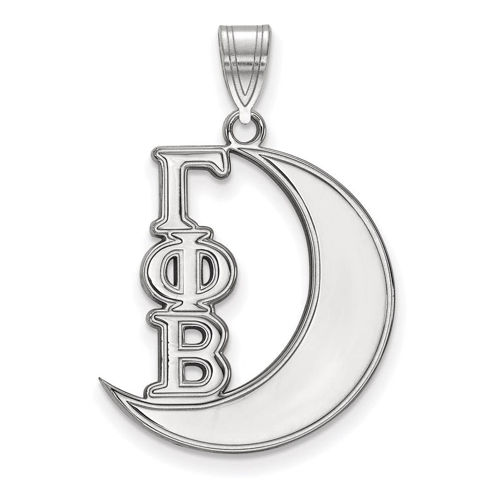 Sterling Silver Gamma Phi Beta Medium Pendant, Item P27372 by The Black Bow Jewelry Co.