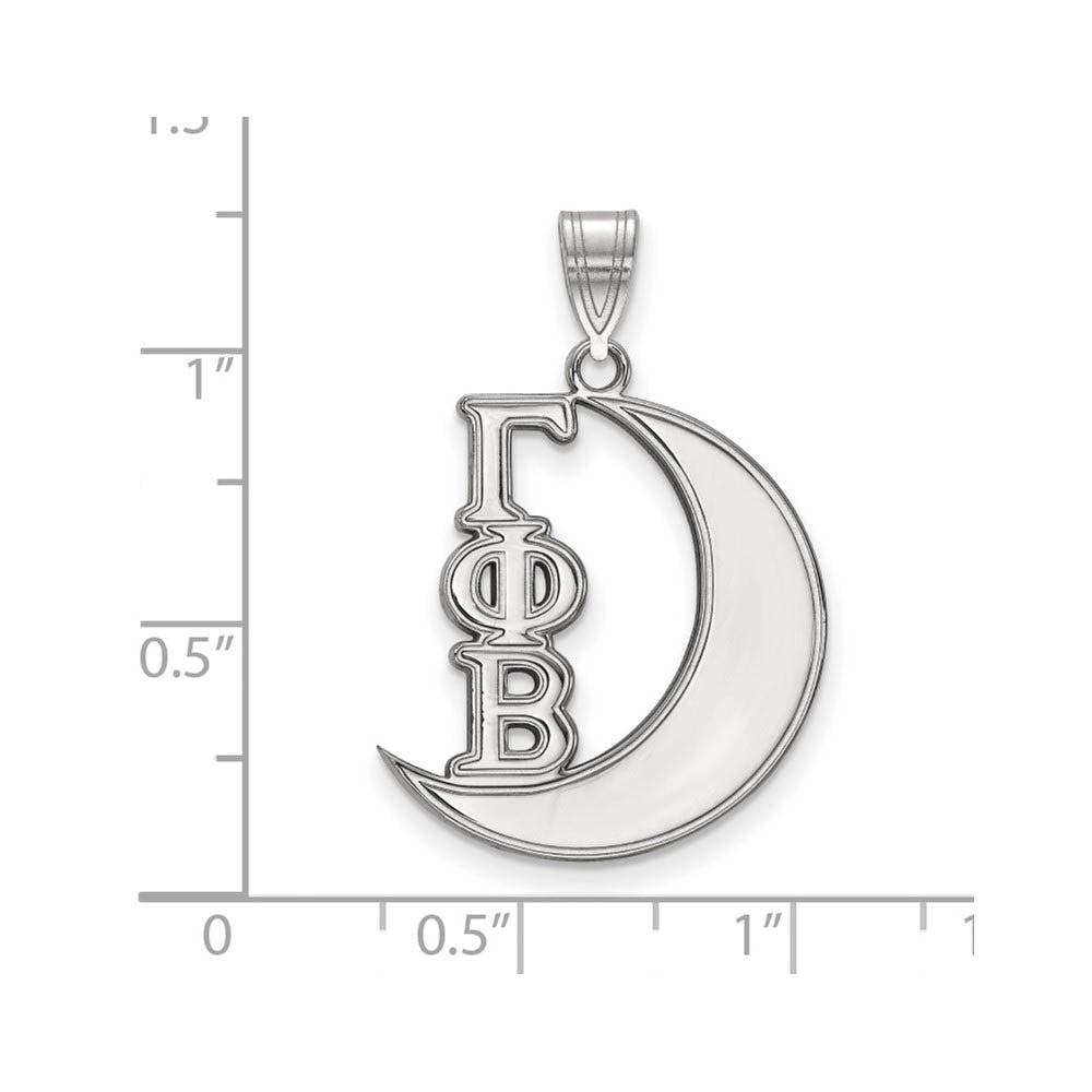 Alternate view of the Sterling Silver Gamma Phi Beta Medium Pendant by The Black Bow Jewelry Co.