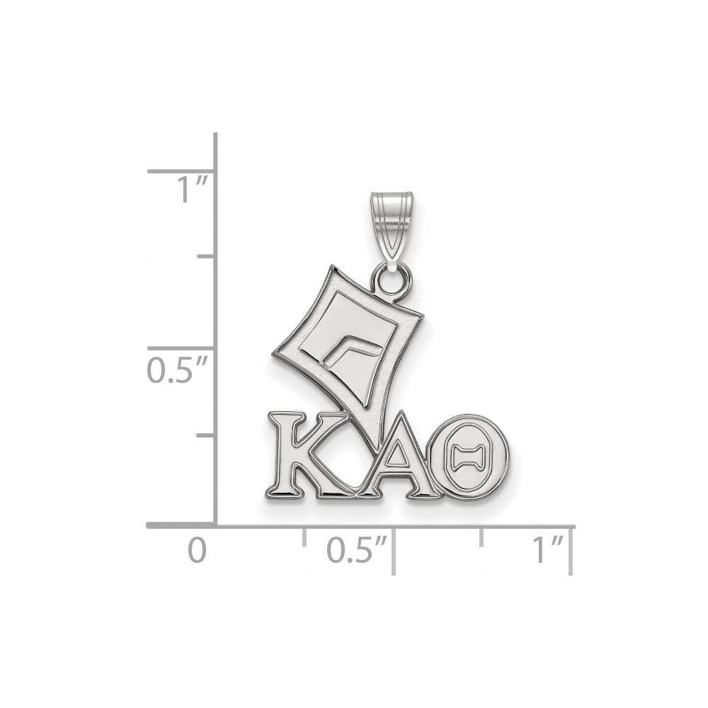 Alternate view of the Sterling Silver Kappa Alpha Theta Small Pendant by The Black Bow Jewelry Co.