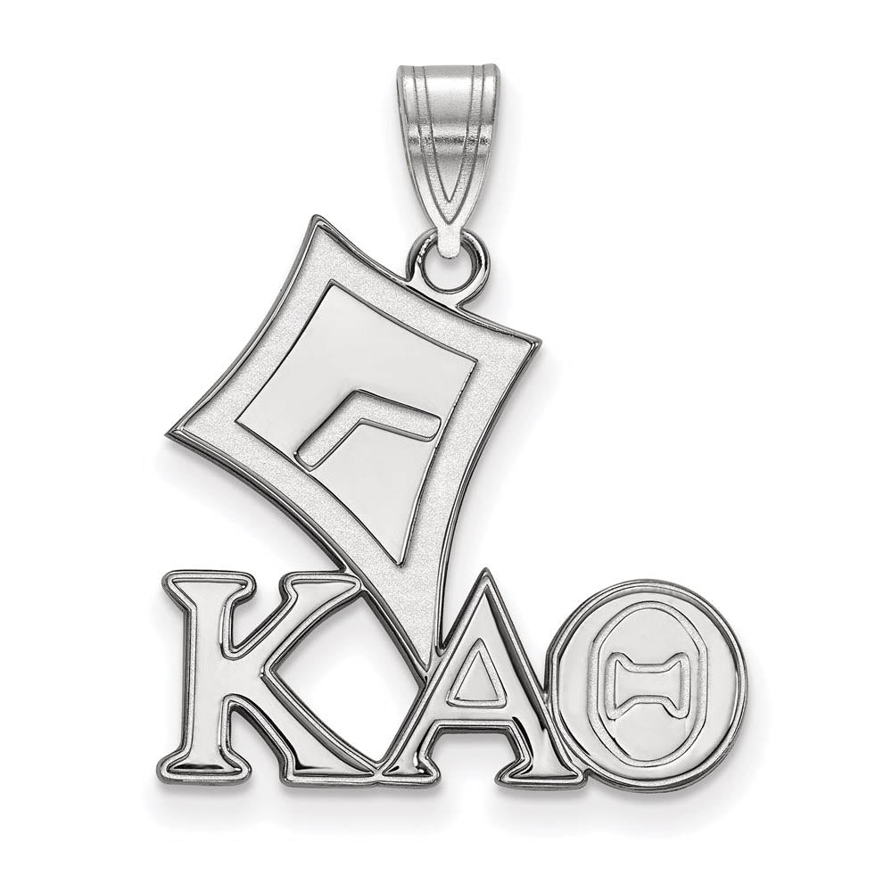 Sterling Silver Kappa Alpha Theta Medium Pendant, Item P27381 by The Black Bow Jewelry Co.