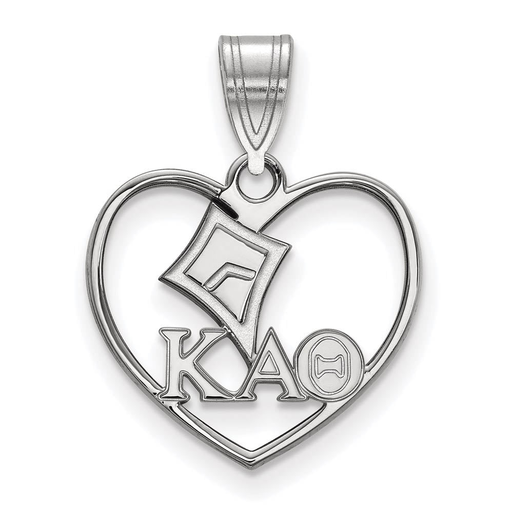 Sterling Silver Kappa Alpha Theta Heart Pendant, Item P27382 by The Black Bow Jewelry Co.