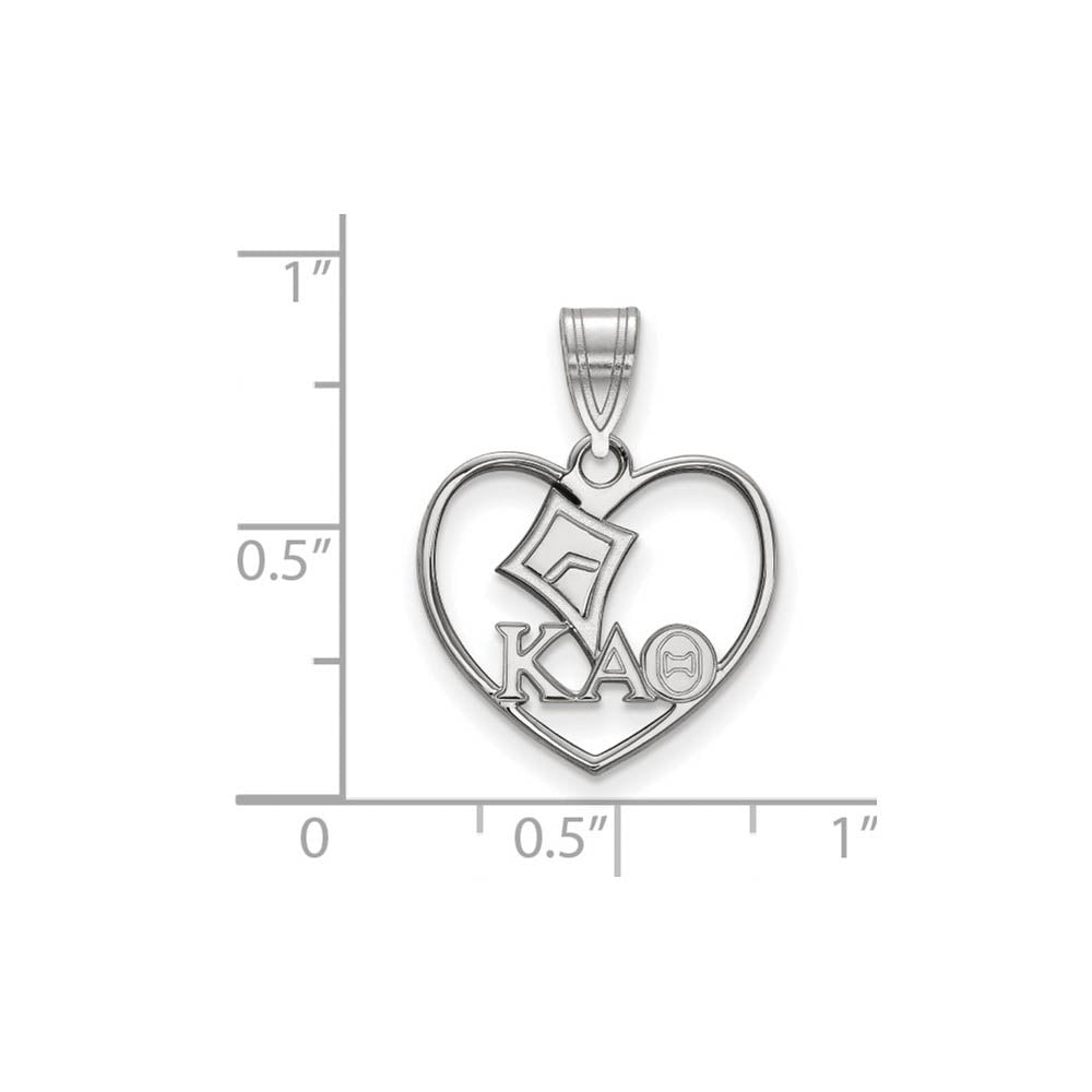 Alternate view of the Sterling Silver Kappa Alpha Theta Heart Pendant by The Black Bow Jewelry Co.