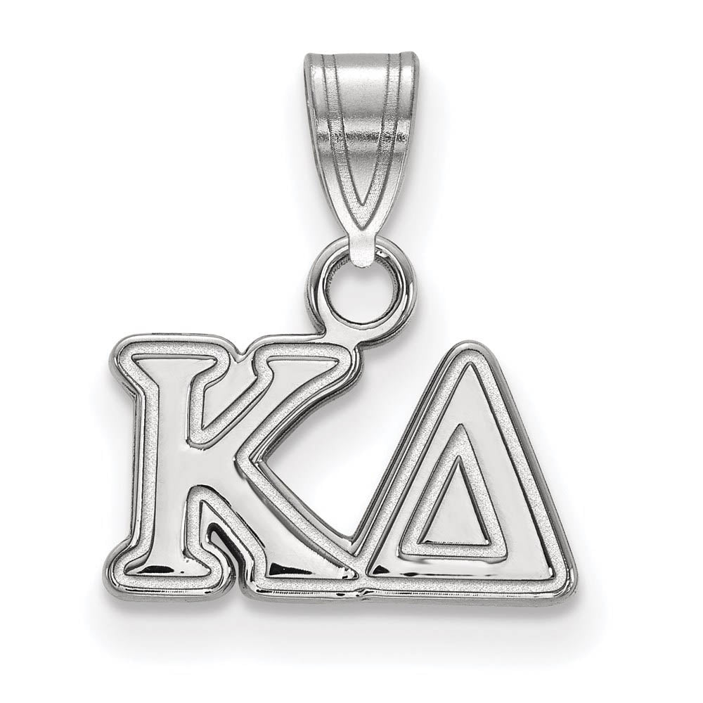 Sterling Silver Kappa Delta Small Greek Letters Pendant, Item P27385 by The Black Bow Jewelry Co.