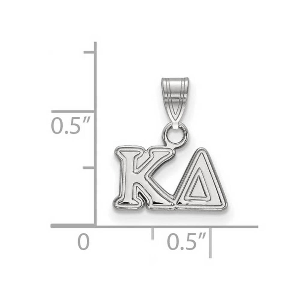 Alternate view of the Sterling Silver Kappa Delta Small Greek Letters Pendant by The Black Bow Jewelry Co.