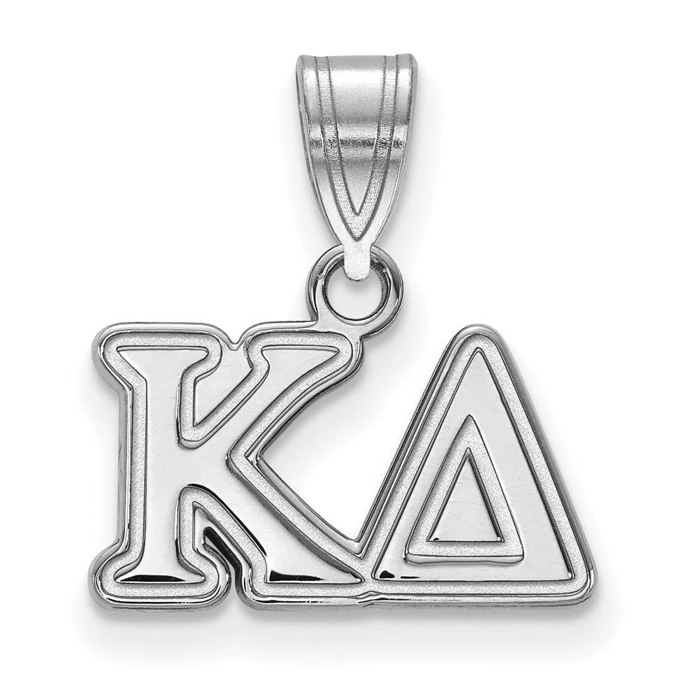 Sterling Silver Kappa Delta Medium Greek Letters Pendant, Item P27386 by The Black Bow Jewelry Co.