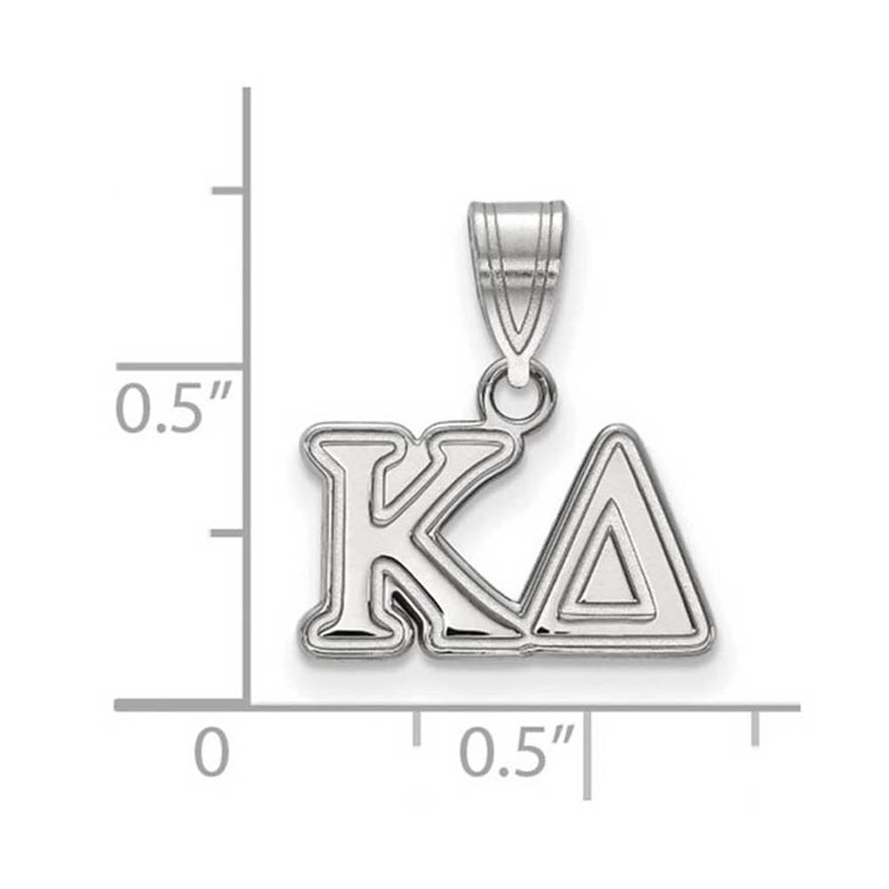 Alternate view of the Sterling Silver Kappa Delta Medium Greek Letters Pendant by The Black Bow Jewelry Co.