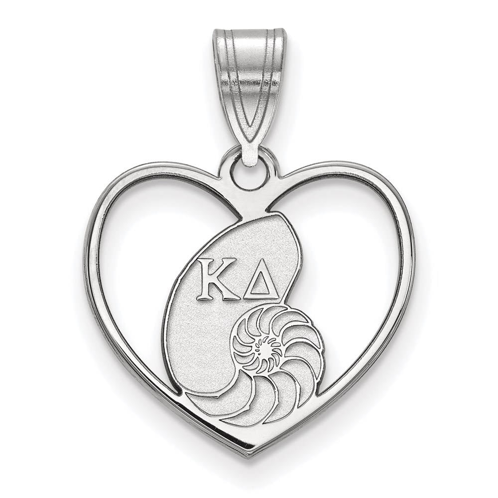 Sterling Silver Kappa Delta Heart Pendant, Item P27392 by The Black Bow Jewelry Co.
