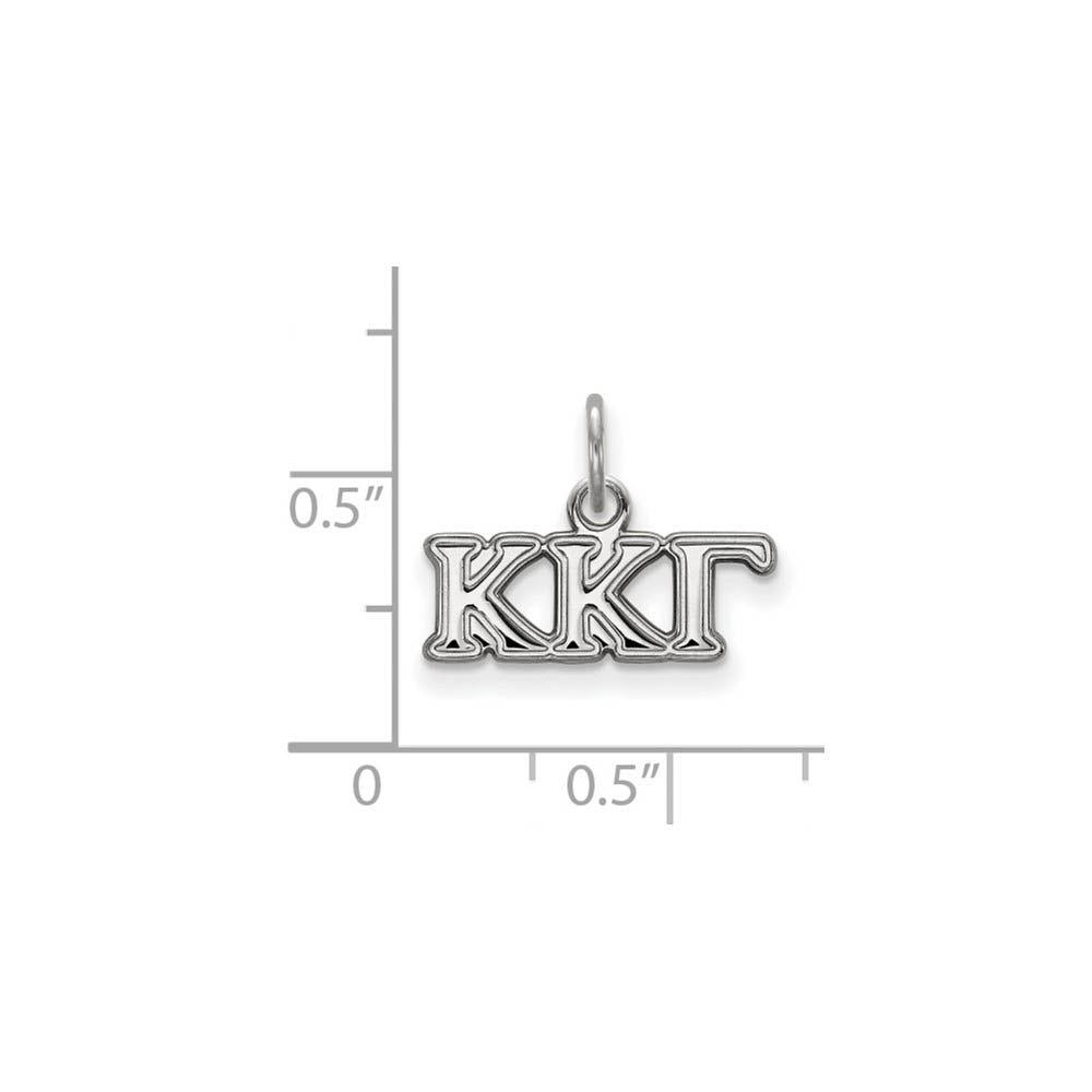 Alternate view of the Sterling Silver Kappa Kappa Gamma XS (Tiny) Greek Letters Charm by The Black Bow Jewelry Co.
