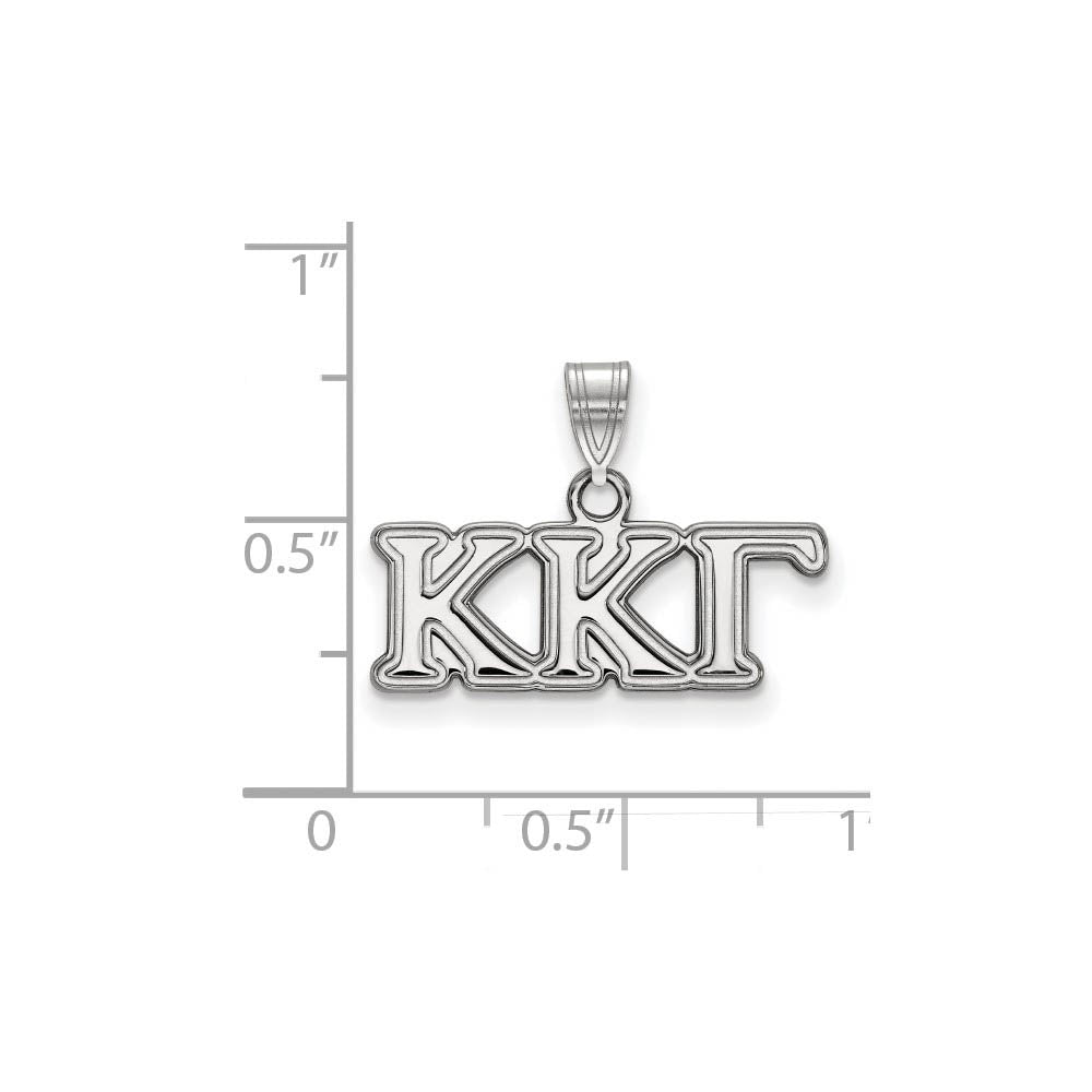 Alternate view of the Sterling Silver Kappa Kappa Gamma Small Greek Letters Pendant by The Black Bow Jewelry Co.