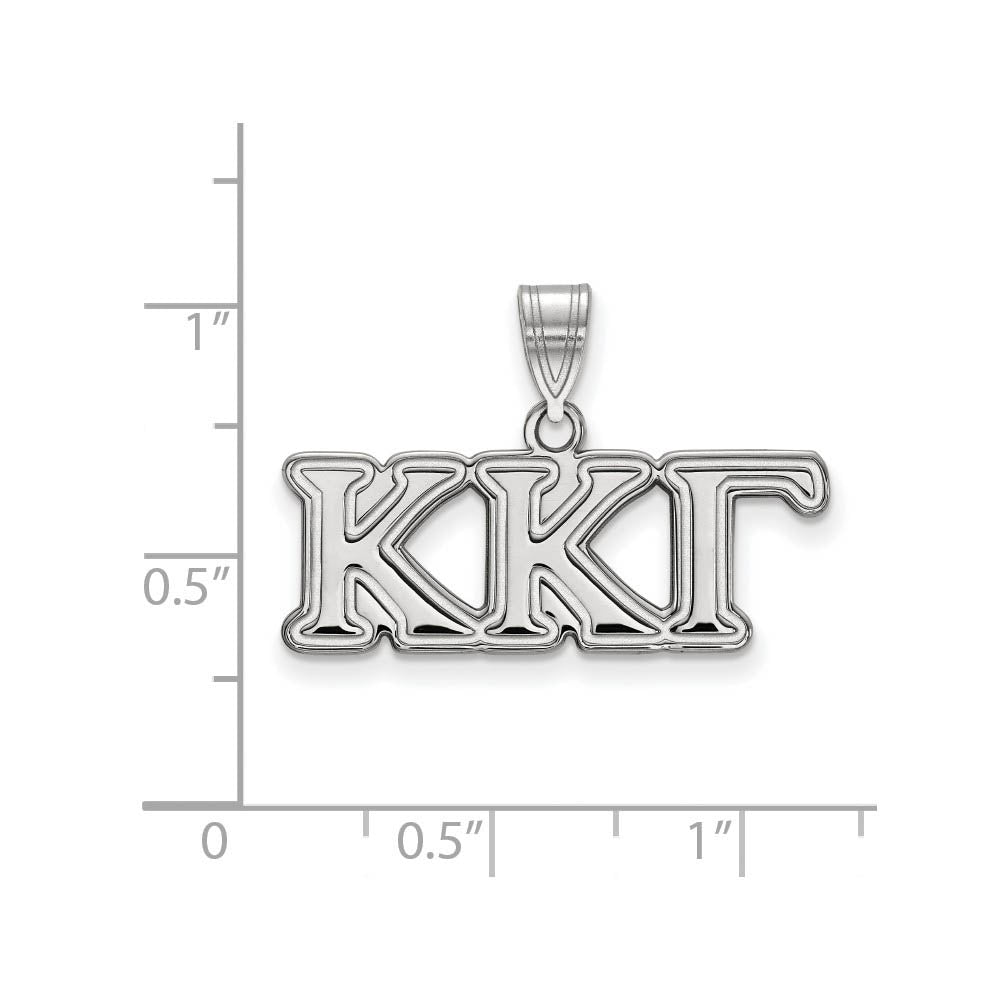Alternate view of the Sterling Silver Kappa Kappa Gamma Medium Greek Letters Pendant by The Black Bow Jewelry Co.