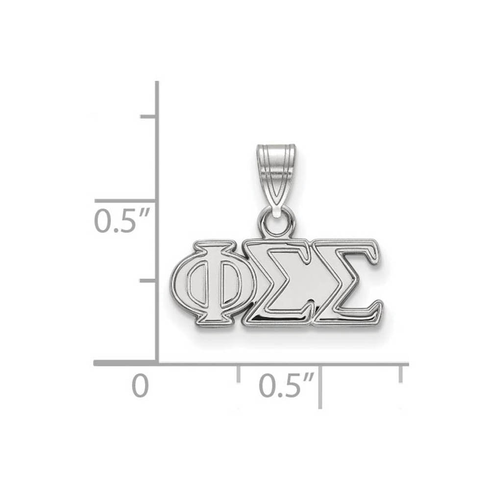 Alternate view of the Sterling Silver Phi Sigma Sigma Small Greek Letters Pendant by The Black Bow Jewelry Co.