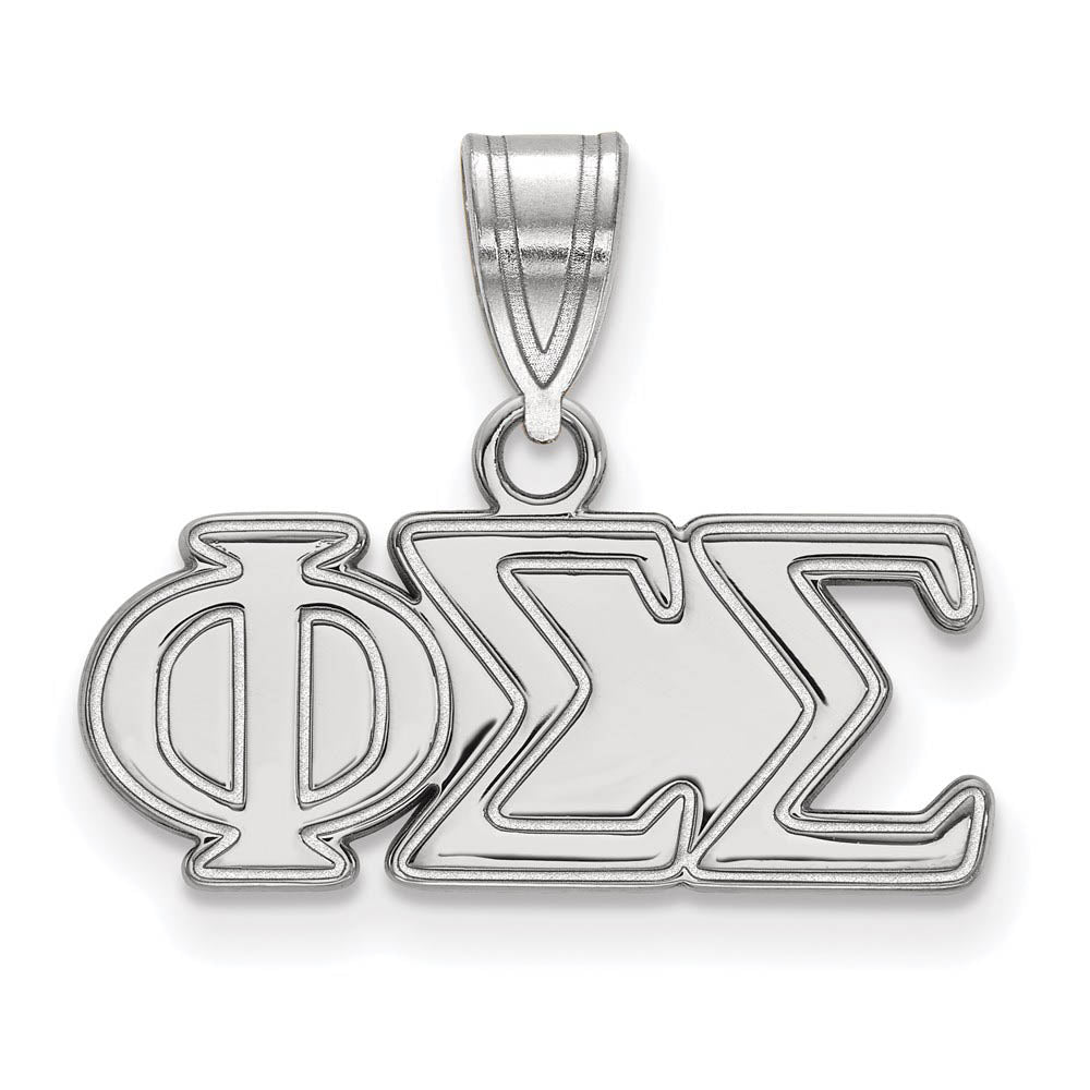 Sterling Silver Phi Sigma Sigma Medium Greek Letters Pendant, Item P27416 by The Black Bow Jewelry Co.