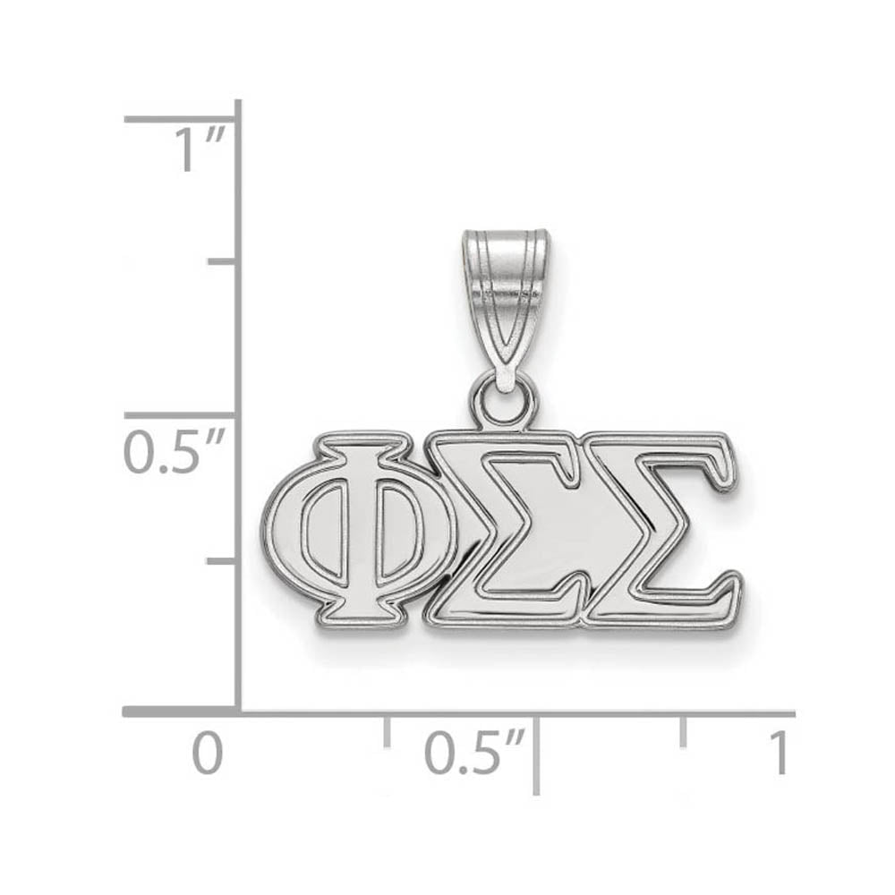 Alternate view of the Sterling Silver Phi Sigma Sigma Medium Greek Letters Pendant by The Black Bow Jewelry Co.