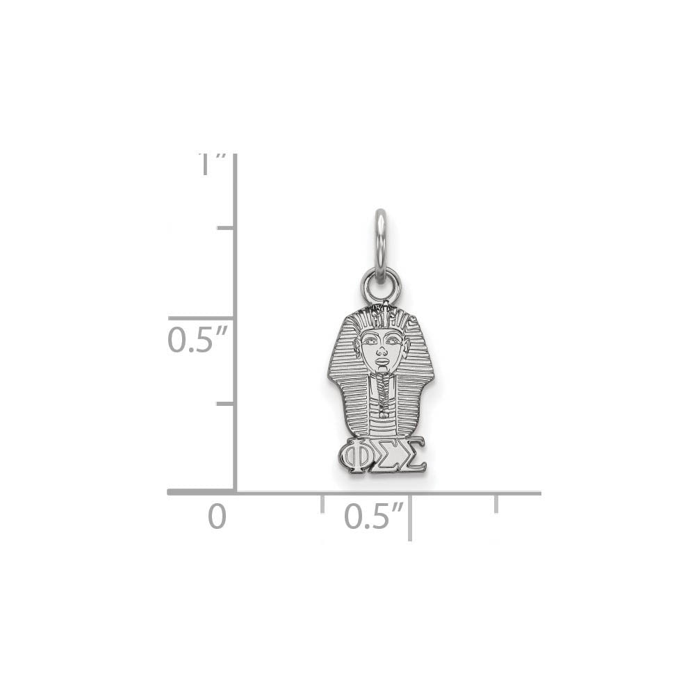 Alternate view of the Sterling Silver Phi Sigma Sigma XS (Tiny) Charm or Pendant by The Black Bow Jewelry Co.