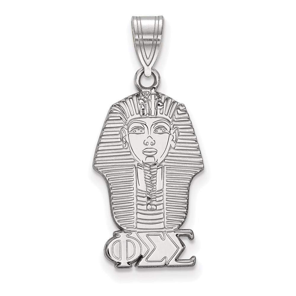 Sterling Silver Phi Sigma Sigma Medium Pendant, Item P27421 by The Black Bow Jewelry Co.