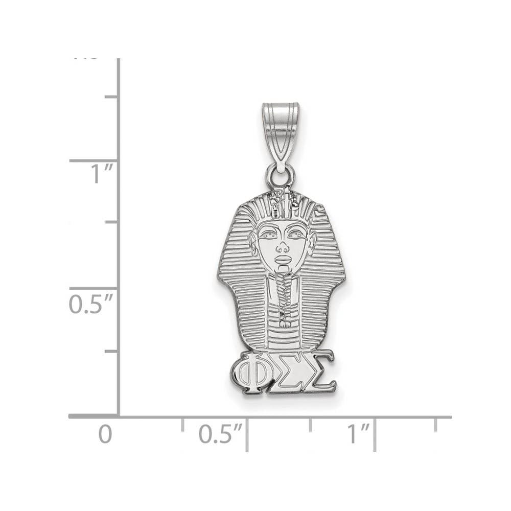 Alternate view of the Sterling Silver Phi Sigma Sigma Medium Pendant by The Black Bow Jewelry Co.