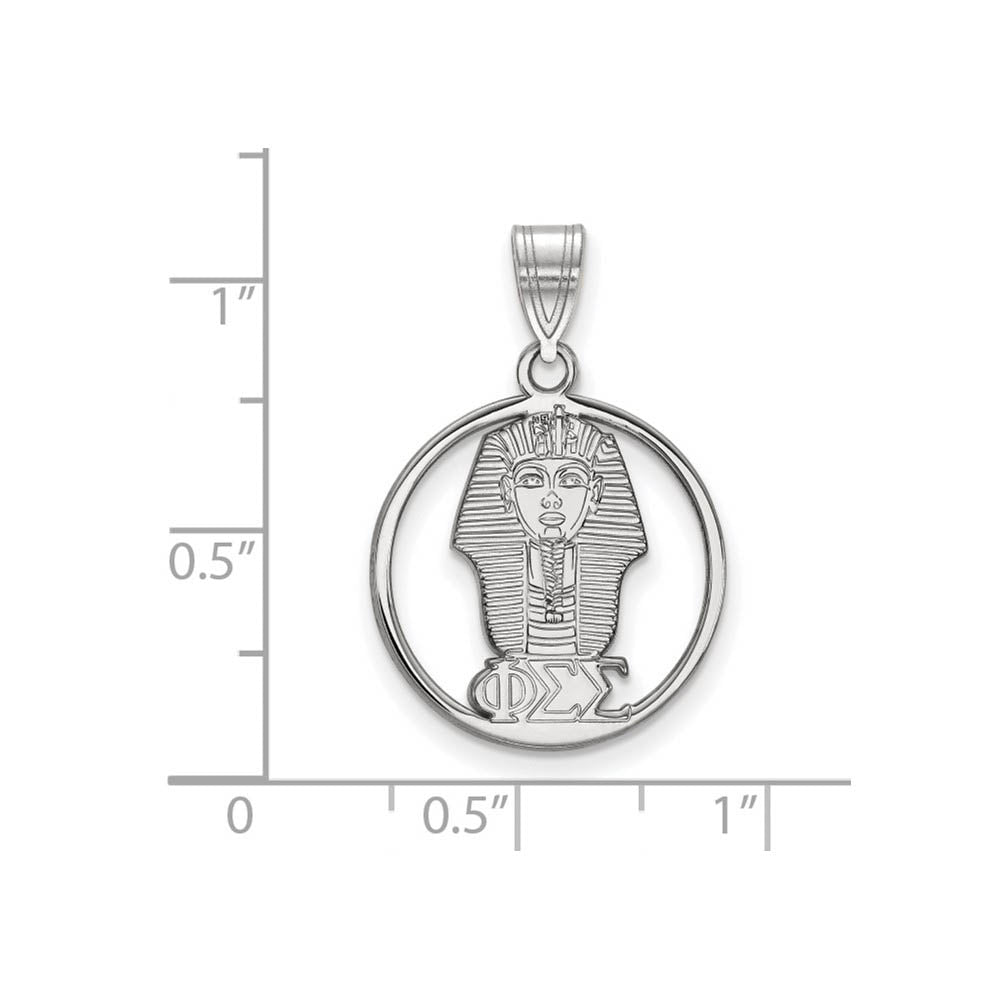 Alternate view of the Sterling Silver Phi Sigma Sigma Medium Circle Pendant by The Black Bow Jewelry Co.