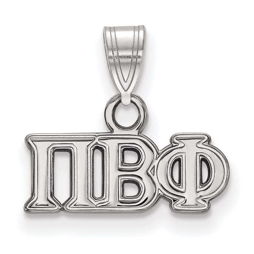 Sterling Silver Pi Beta Phi Small Greek Letters Pendant, Item P27425 by The Black Bow Jewelry Co.